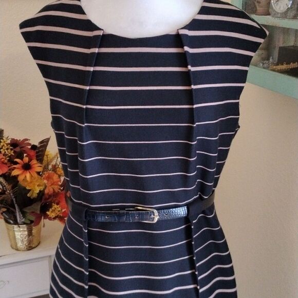 Connected Apparel Taupe and Black Dress - Picture 2 of 10